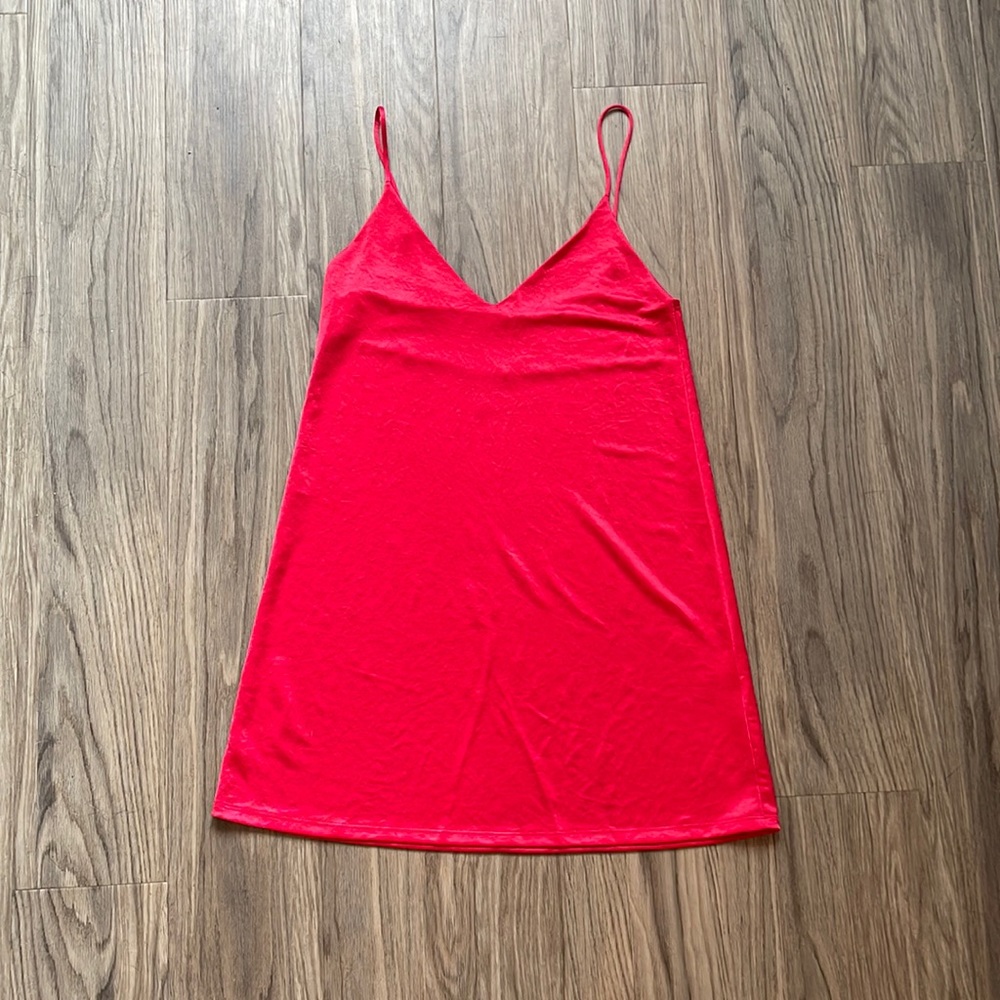 Zara Red Mini Slip Dress